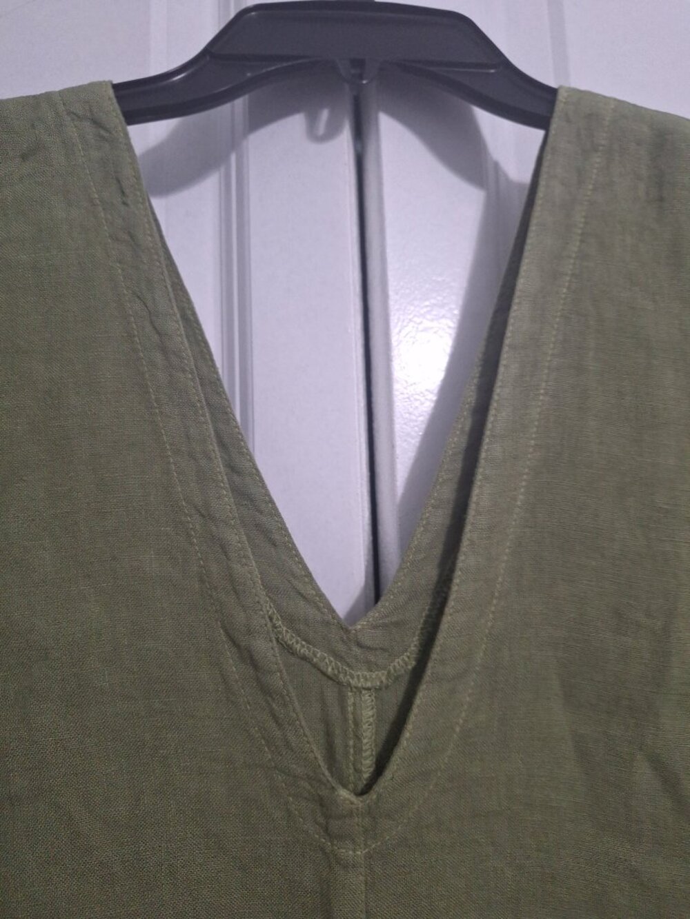 Natural Etnic: OLIVE GREEN LOOSE LINEN DRESS